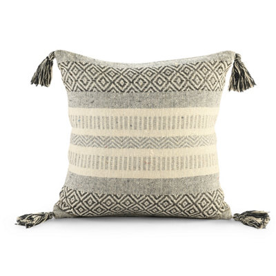 Velosso Shabby Chic Chenille Fabric Sofa CushionMachine Washable With Zip ClosureGrey from B&Q