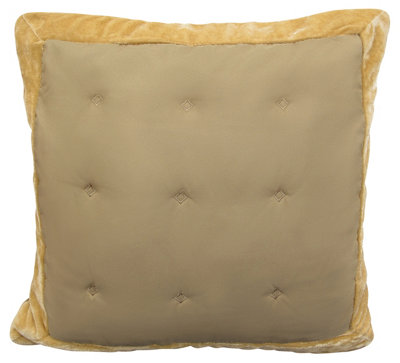 Intimates Velvet Edge Luxury CushionSoft Velvet Square Sofa Cushion With Zip ClosureStylish Modern DecorLatte from B&Q