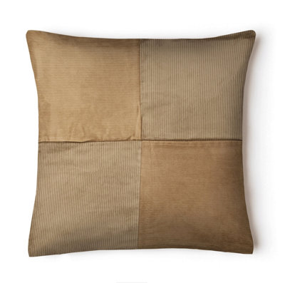 Intimates Cord Ribbed Texture CushionZip ClosureMachine WashableSoft FabricLight Brown from B&Q