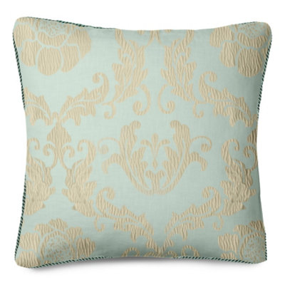 Intimates Jacquard Damask Square CushionZip ClosureMachine WashableElegant Sofa And Living Room Accent CushionDuck Egg from B&Q