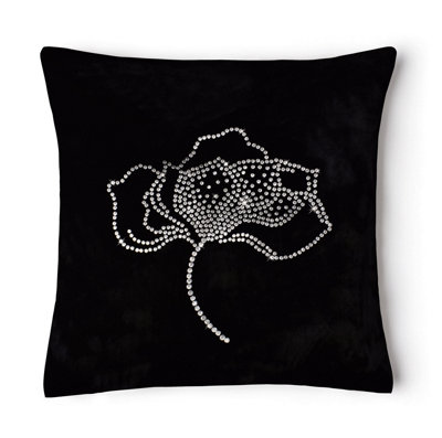 Intimates Velvet Diamante CushionZip ClosureMachine WashableBlack from B&Q