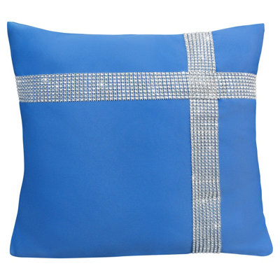 Velosso Stunning Design Embellished CushionZip ClosureMachine WashableLuxurious Style Accent For Modern Home DecorBlue from B&Q
