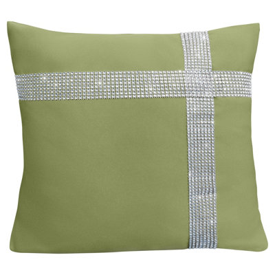 Velosso Stunning Design Embellished CushionZip ClosureMachine WashableLuxurious Style Accent For Modern Home DecorGreen from B&Q