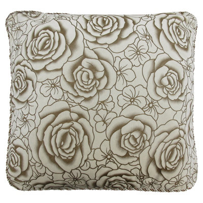 Intimates Velvet Texture Rope Braid Edge CushionLuxury Living Room DecorZip ClosureSoft And Durable Velvet FabricWhite from B&Q