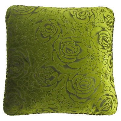 Intimates Velvet Texture Rope Braid Edge CushionLuxury Living Room DecorZip ClosureSoft And Durable Velvet FabricLime from B&Q
