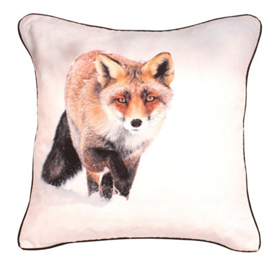 Velosso Modern Wildlife Print Sofa CushionZip ClosureDurable Material PrintEasy-Care FabricOrange from B&Q