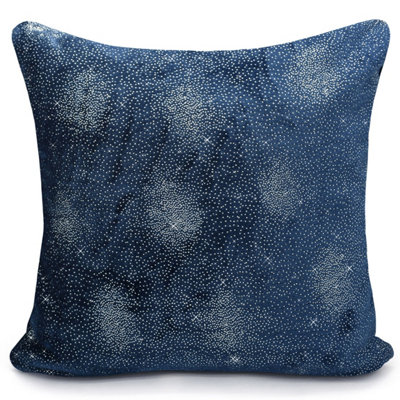 Intimates Luxurious Style Plush Fleece CushionDecorative Sofa Cushion With Zip ClosureNavy from B&Q