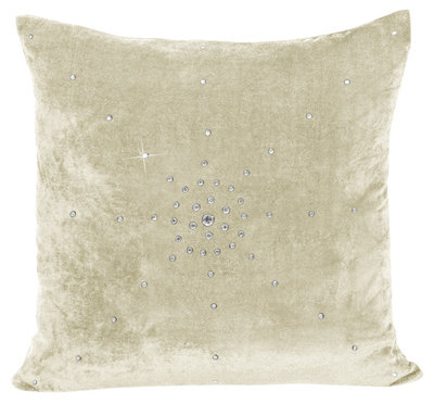 Intimates Premium Velvet Soft Touch CushionHome Decor Sofa Cushion In Modern Chic Colours With Durable Zip ClosureCream from B&Q