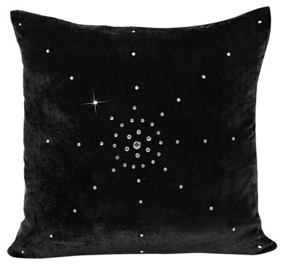 Intimates Premium Velvet Soft Touch CushionHome Decor Sofa Cushion In Modern Chic Colours With Durable Zip ClosureBlack from B&Q