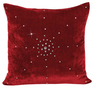 Intimates Premium Velvet Soft Touch CushionHome Decor Sofa Cushion In Modern Chic Colours With Durable Zip ClosureWine from B&Q