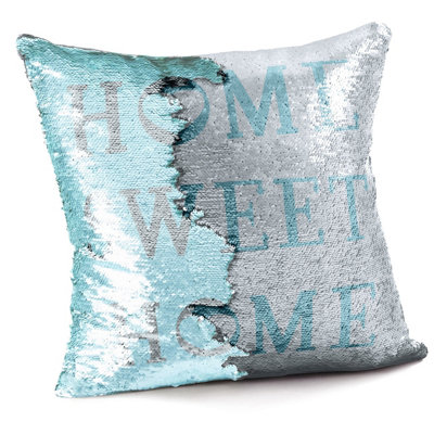 Velosso Two Tone Sequin Sofa CushionZip ClosureReversible SequinsDurable High-Quality FinishMachine WashableMulticolour from B&Q