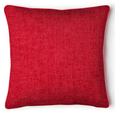 Intimates Textured Chenille Square CushionZip ClosureMachine Washable,Elegant And Durable Home Decor Sofa CushionRed from B&Q