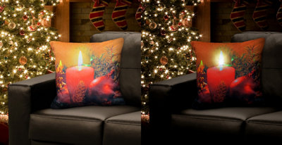 Velosso Festive Decor Led Lighting CushionZip ClosureMachine WashableRed from B&Q