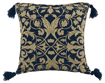 Intimates Luxury Jacquard Woven CushionZip ClosureModern Décor Sofa CushionNavy from B&Q
