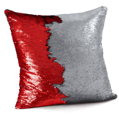 Velosso Two-Tone Sequins Decorative CushionReversible Sparkly FabricZip ClosureMachine WashableMulticolour from B&Q