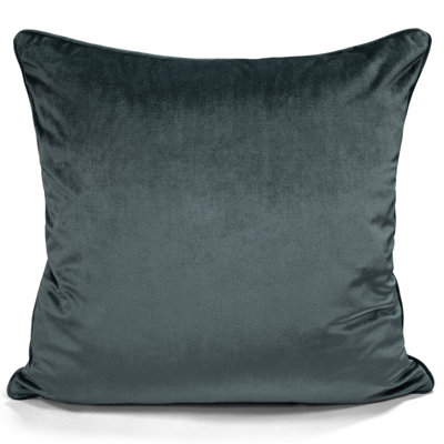 Intimates Luxury Velvet CushionSuper Soft Sofa And Living Room AccessoryStylish Cushion With Zip ClosureMachine WashableGrey from B&Q