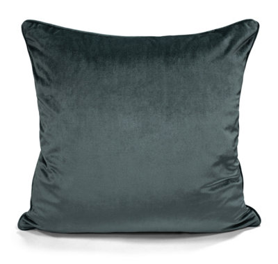 Intimates Luxury Velvet CushionSuper Soft Sofa And Living Room AccessoryStylish Cushion With Zip ClosureMachine WashableGrey from B&Q