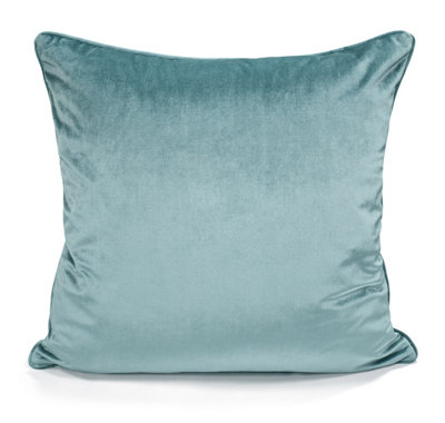Intimates Luxury Velvet CushionSuper Soft Sofa And Living Room AccessoryStylish Cushion With Zip ClosureMachine WashableTeal from B&Q