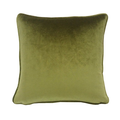 Intimates Luxury Velvet CushionSuper Soft Sofa And Living Room AccessoryStylish Cushion With Zip ClosureMachine WashableGreen from B&Q