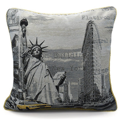 Velosso Artistic Tapestry Design CushionMotifZip ClosureMachine WashableGrey from B&Q