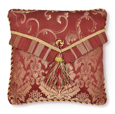 Intimates Burgundy Luxury Jacquard Indoor CushionZip ClosureMachine WashableBurgundy from B&Q