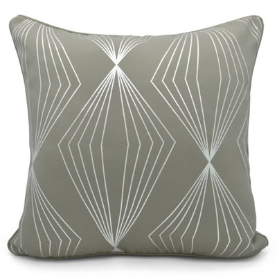 Velosso Foil Print Soft Fabric CushionZip ClosureMachine WashableStylish Home Decor AccentDurable CushionGrey from B&Q
