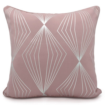 Velosso Foil Print Soft Fabric CushionZip ClosureMachine WashableStylish Home Decor AccentDurable CushionPink from B&Q