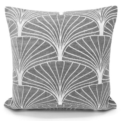 Velosso Soft Touch Chenille Decorative CushionZip ClosureStylish Cotton Chenille Sofa CushionContemporary StyleGrey from B&Q
