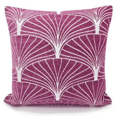 Velosso Soft Touch Chenille Decorative CushionZip ClosureStylish Cotton Chenille Sofa CushionContemporary StyleMauve from B&Q