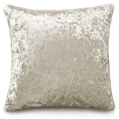 Intimates Luxury Crushed Velvet Sofa CushionZip ClosureMachine WashableDecorative Home Decor CushionNatural from B&Q
