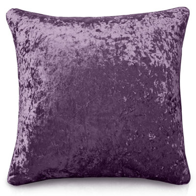 Intimates Luxury Crushed Velvet Sofa CushionZip ClosureMachine WashableDecorative Home Decor CushionMauve from B&Q