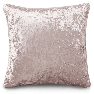 Intimates Luxury Crushed Velvet Sofa CushionZip ClosureMachine WashableDecorative Home Decor CushionBlush Pink from B&Q