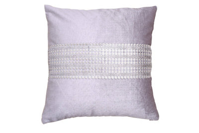 Intimates Elegant Design Sequin Panel Sofa CushionMatte Satin With Zip ClosureSilver from B&Q