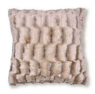 Intimates Snuggly Soft Textured Design Sofa CushionPlush Look Soft Fabric Fabric With Zip ClosureNatural from B&Q