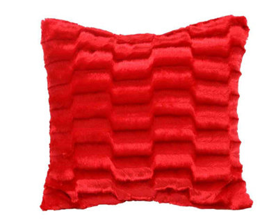 Intimates Snuggly Soft Textured Design Sofa CushionPlush Look Soft Fabric Fabric With Zip ClosureRed from B&Q