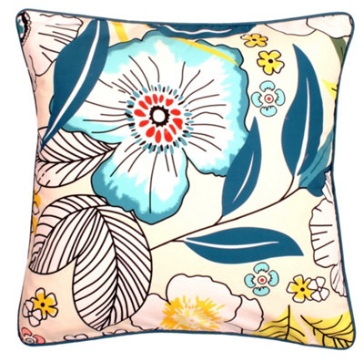 Velosso Modern Wildlife Print Sofa CushionZip ClosureDurable Material PrintEasy-Care FabricBlue from B&Q