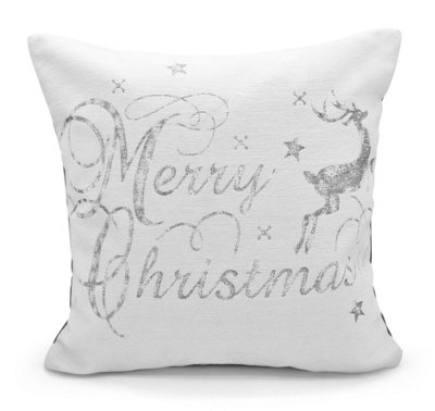Velosso Festive Design Cotton Chenille CushionZip ClosureMachine WashableMulticolour from B&Q