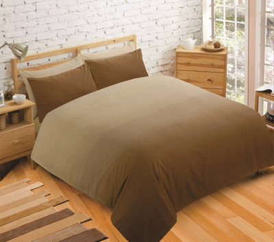 Velosso Vibrant Colour Printed Cotton Blend Duvet Cover & Pillowcase SetDurable Bedding SetMachine WashableButton EnclosureBeige from B&Q