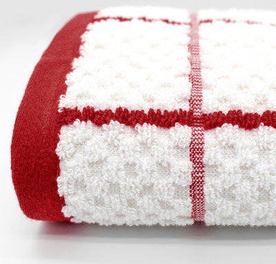 B&Q -  Checkered 100% Cotton Pack Of 3 Tea TowelsEasy Care