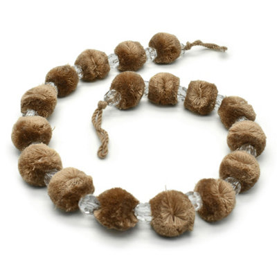 Intimates Pom Pom Crystal Curtain Tieback PairBrown from B&Q