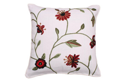 Velosso Elegant Home Decor Jacquard Fabric Cushion With Chic EmbroideryZip ClosureRed from B&Q