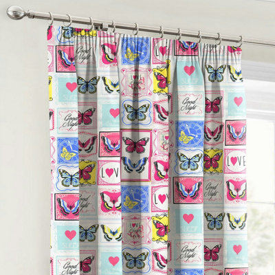 Velosso Butterfly Maison Pencil Pleat Curtains from B&Q