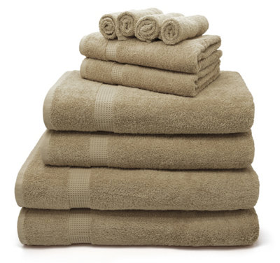 Velosso Luxury 100% Egyptian Cotton Towels 550Gsm Soft & Absorbent Cotton Towels NaturalFace Cloth from B&Q