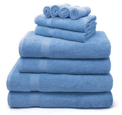Velosso Luxury 100% Egyptian Cotton Towels 550Gsm Soft & Absorbent Cotton Towels BlueHand Towel from B&Q