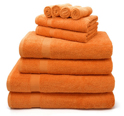 Velosso Luxury 100% Egyptian Cotton Towels 550Gsm Soft & Absorbent Cotton Towels OrangeBath Sheet from B&Q