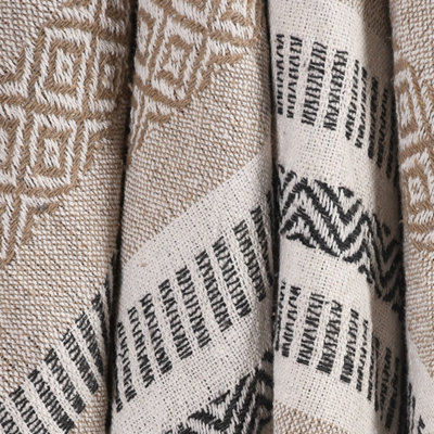 Velosso Zigzag Throw Multicoloured Aztec Design With TasselsSoft Acrylic Blanket For BedSofa Or Armchair50Cm X 60CmBeige from B&Q