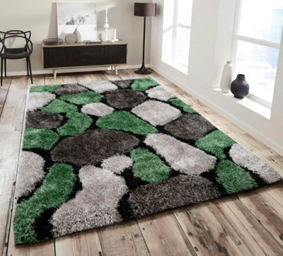 Home Republic Pebbles Shaggy RugEmerald from B&Q