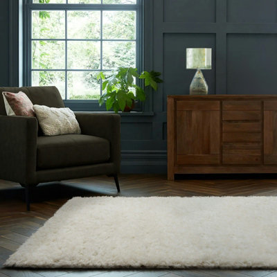 Home Republic Montana Fluffy RugIvory from B&Q