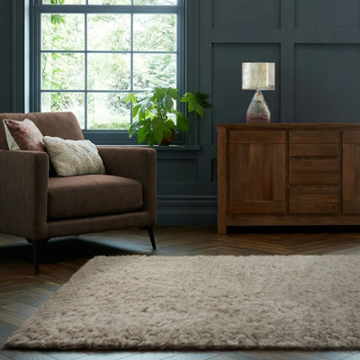Home Republic Montana Fluffy RugBeige from B&Q