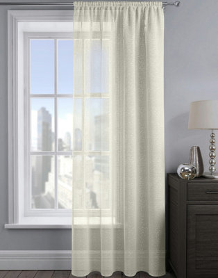 Velosso Alessandria Sparkle Slot Top Voile PanelCream from B&Q
